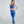 Modella con leggings con tecnologia FIR colore active indaco indossati a vita bassa Gsclosure.