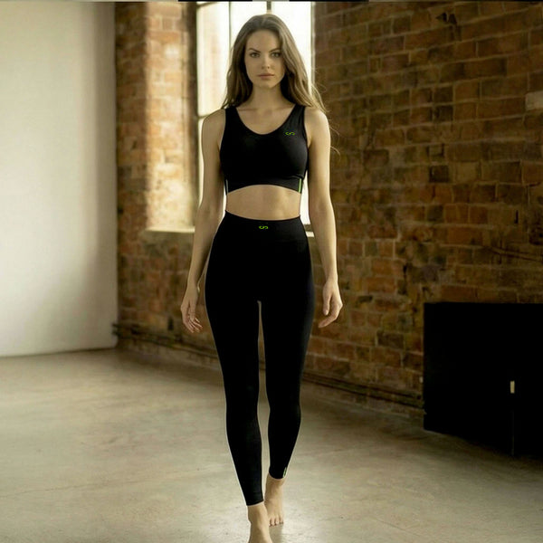 Leggings con tecnologia raggi infrarossi lontani Gsclosurecolore nero posa frontale
